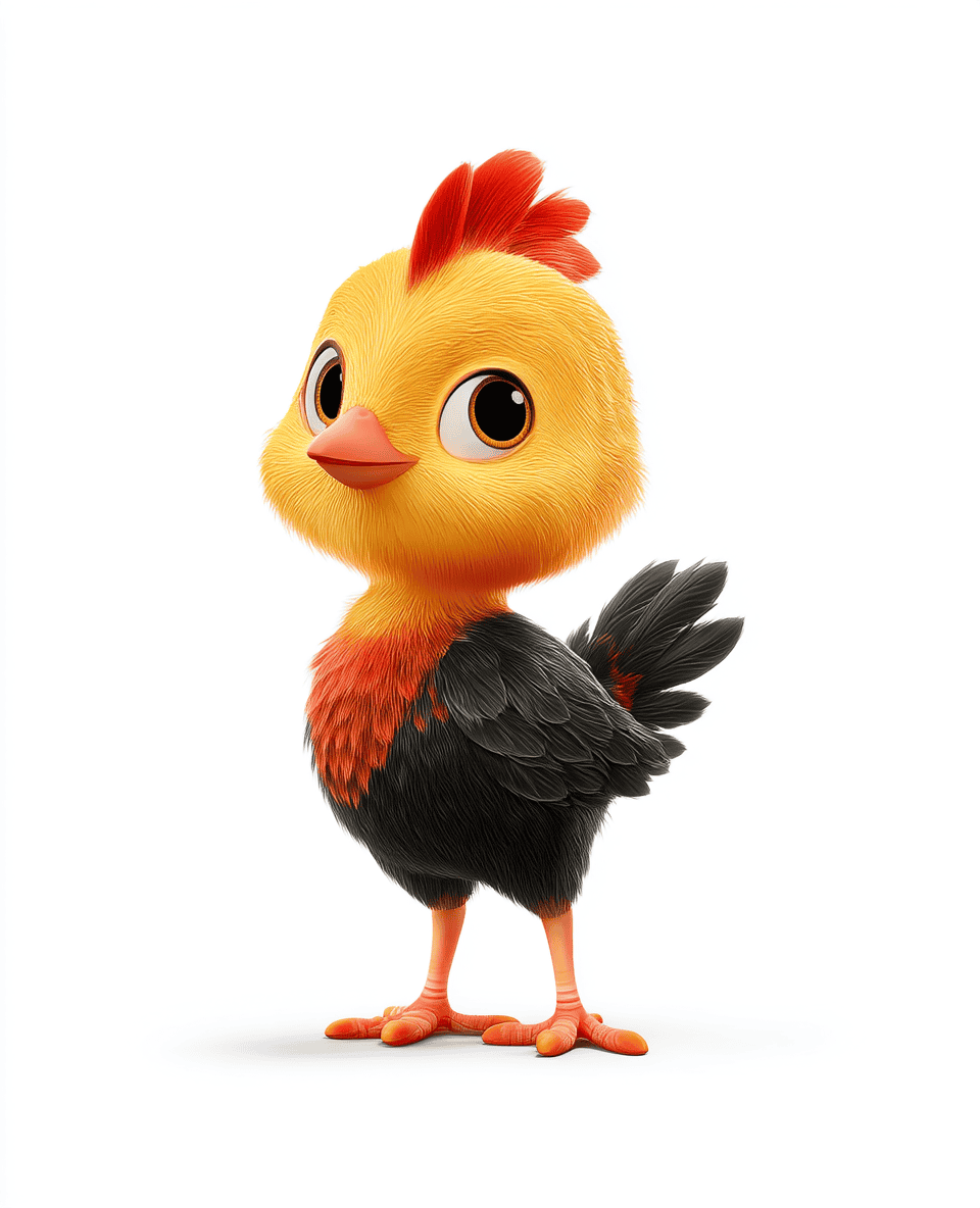 A set of wooden chicken building blocks