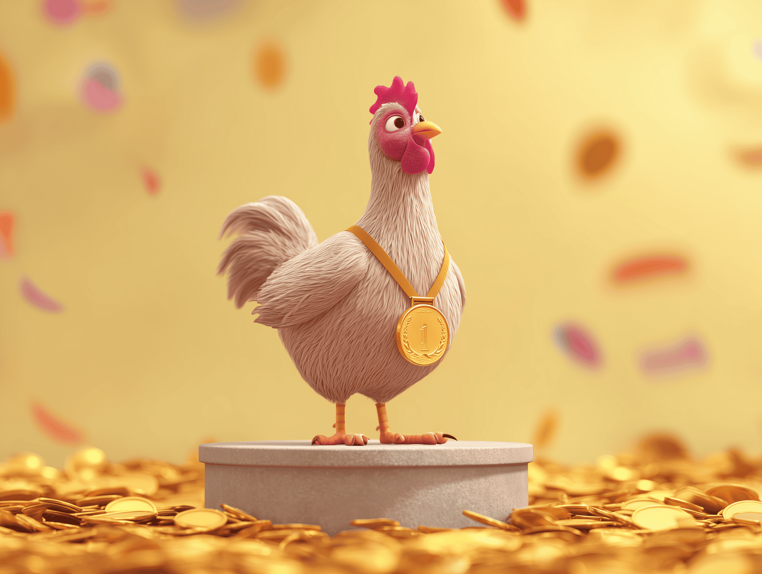 A mechanical chicken toy